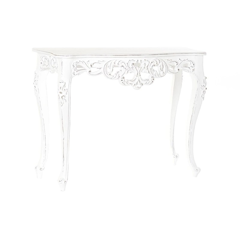 Table d'appoint DKD Home Decor Blanc Bois de manguier Shabby Chic (100 x 36 x 77 cm)