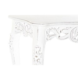 Table d'appoint DKD Home Decor Blanc Bois de manguier Shabby Chic (100 x 36 x 77 cm)