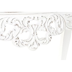 Table d'appoint DKD Home Decor Blanc Bois de manguier Shabby Chic (100 x 36 x 77 cm)