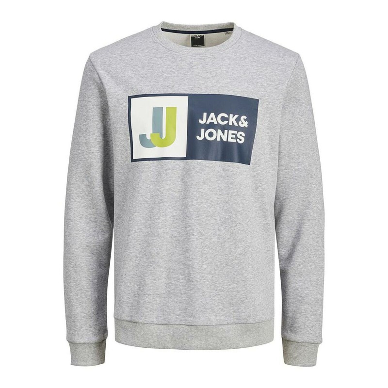 Sweat sans capuche homme CREW  Jack & Jones 12218814  Gris