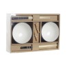 Set de sushi DKD Home Decor Bambou Grès Blanc Noir Blanc/Noir Oriental 30 x 21 x 3 cm (6 Pièces)