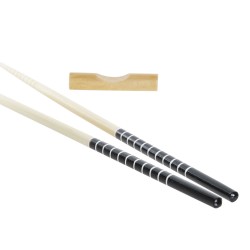 Set de sushi DKD Home Decor Bambou Grès Blanc Noir Blanc/Noir Oriental 30 x 21 x 3 cm (6 Pièces)