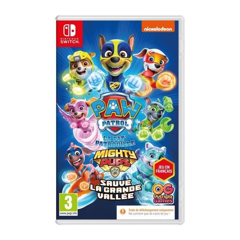 Paw Patrol la Pat' Patrouille la Super Patrouille sauve la Grande Vallée Jeu Switch - CIB