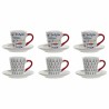 Ensemble de tasses à café DKD Home Decor Métal Multicouleur Grès 130 ml