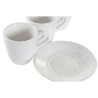 Ensemble de tasses à café DKD Home Decor Naturel Bois d'hévéa Blanc Grès 90 ml