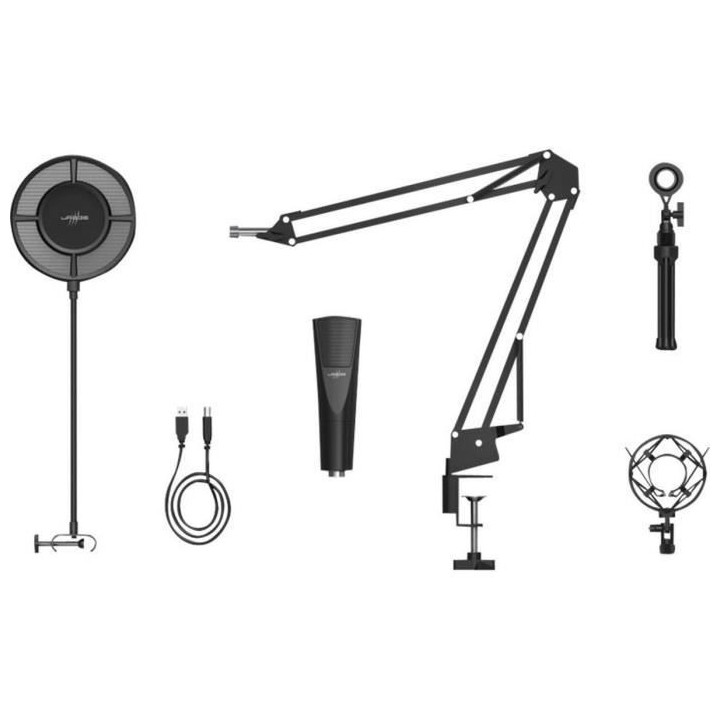 Microphone Streaming + Bras Articulé - URAGE - Stream 800 HD Studio (