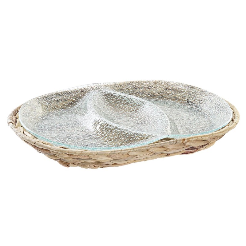 Plateau apéritif DKD Home Decor 38 x 25 x 4 cm Verre Naturel Transparent