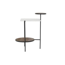 Table d'appoint DKD Home Decor Blanc Marron Noir Bois Métal Marbre 56,5 x 38 x 66 cm