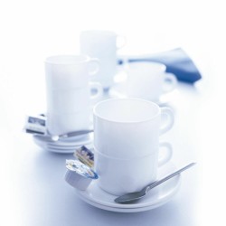 Tasse Luminarc Apilable Empilable Blanc verre 220 ml 6 Unités (Pack 6x)