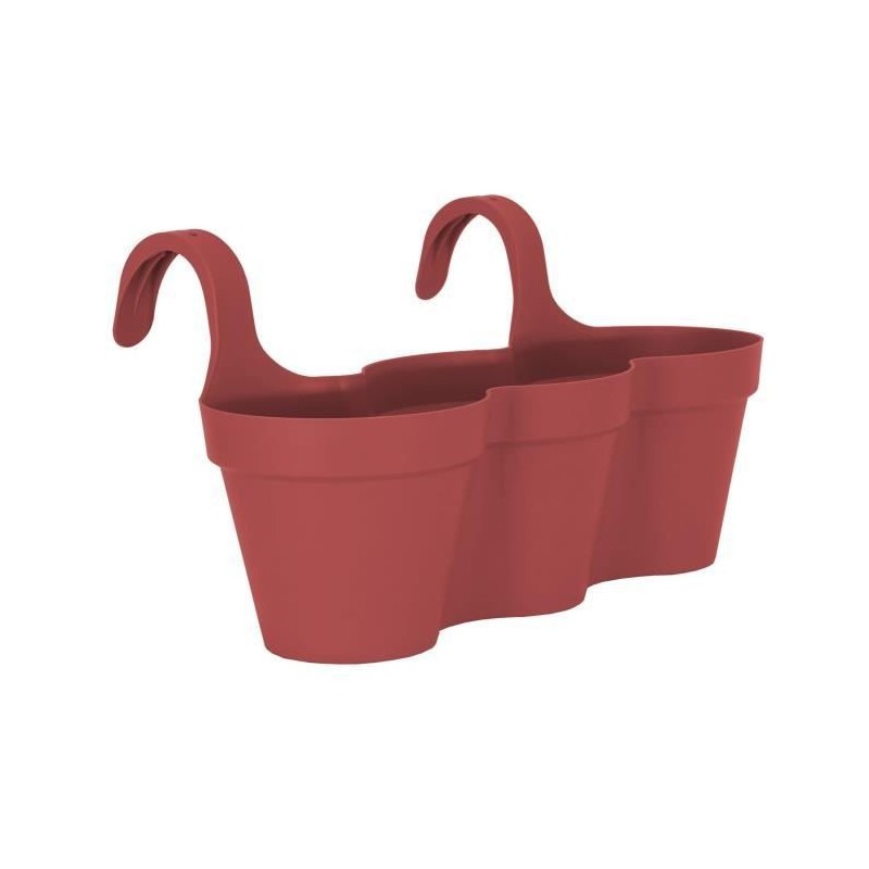 ARTEVASI Jardiniere Pot de fleurs pour balcon Capri Individ - 30,5 x 54 x H 28 cm - 11 L - Rouge foncé