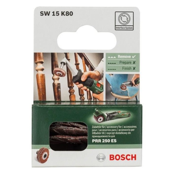 Cylindre abrasif Bosch - (Accesssoire pour Texoro, Grain 80, Largeur 1