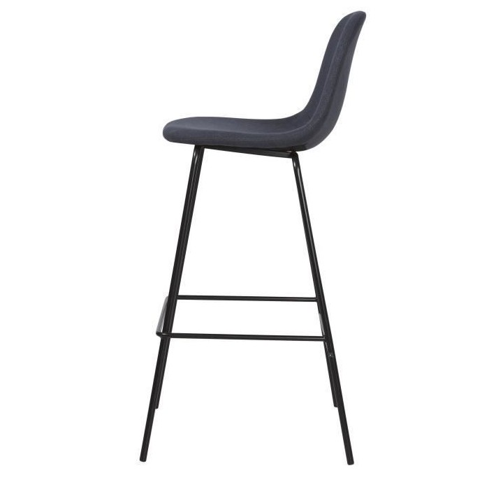 Lot de 4 tabourets de bar - Tissu gris anthracite - L 41 x P 41 x H 75