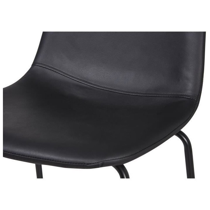 Lot de 4 tabourets de bar - Tissu gris anthracite - L 41 x P 41 x H 75