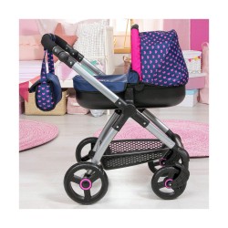 Poussette pour poupées Reig Stule Pram Blue marine 63 cm