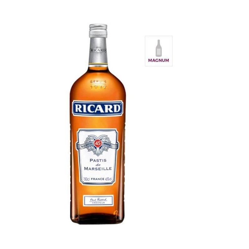 Ricard - Pastis de Marseille - Apéritif anisé - France - 45%vol - 150cl