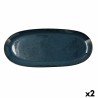 Plat à Gratin Bidasoa Ikonic Céramique Bleu (36 x 16 cm) (Pack 2x)