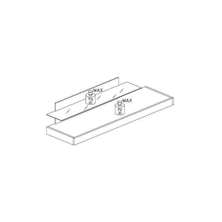 Meuble TV Mural 2 portes - Laqué Noir et Blanc - L 259 x P 42 x H 175