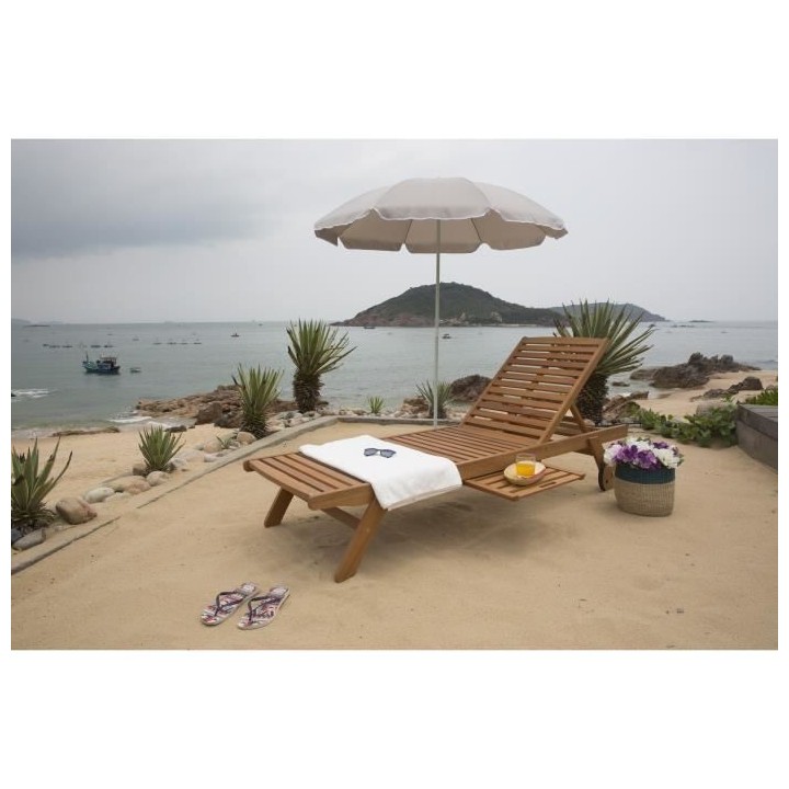 Parasol droit diametre 1,80 m - Structure acier en polyester anti-uv -