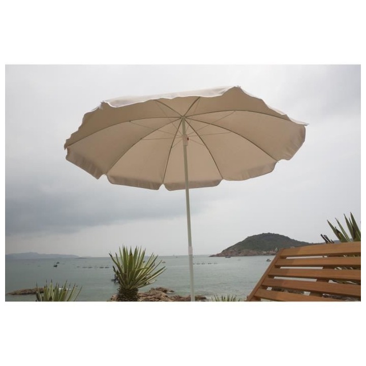 Parasol droit diametre 1,80 m - Structure acier en polyester anti-uv -