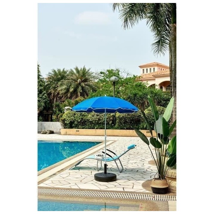 Parasol droit diametre 1,80 m - Structure acier en polyester anti-uv -