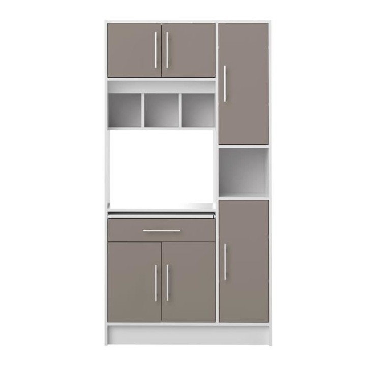 PEPPER Buffet de cuisine - 6 portes + 1 tiroir + 4 niches - L 91 x P 4