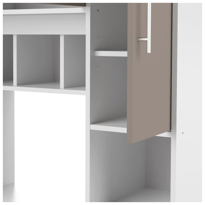 PEPPER Buffet de cuisine - 6 portes + 1 tiroir + 4 niches - L 91 x P 4