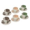 Lot de tasses avec soucoupes Versa Clara Céramique (9 x 6,5 x 9 cm) (6 Pièces)