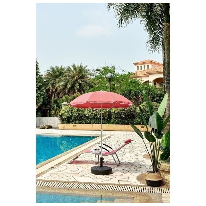 Parasol droit diametre 1,80 m - Structure acier en polyester anti-uv -