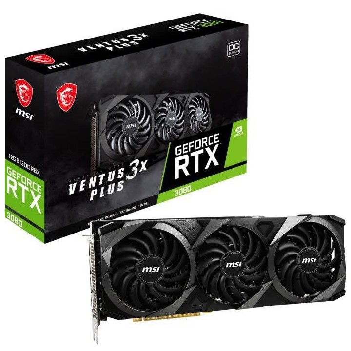 Carte Graphique - MSI - RTX 3080 VENTUS 3X PLUS 12G OC LHR - (912-V389