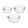 Casseroles 3 Pièces Transparent Verre Borosilicaté