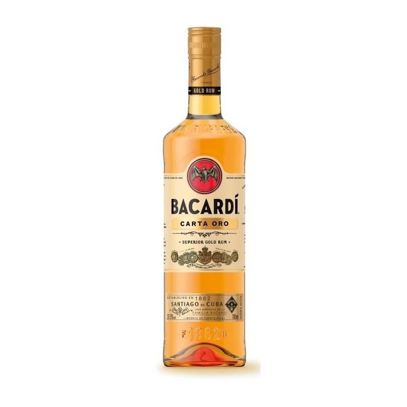 Rhum Bacardi Carta Oro - Rhum Ambré - Puerto Rico - 37,5%vol - 70cl