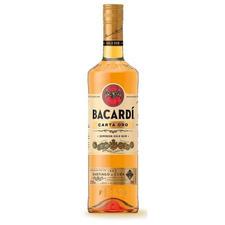Rhum Bacardi Carta Oro - Rhum Ambré - Puerto Rico - 37,5%vol - 70cl