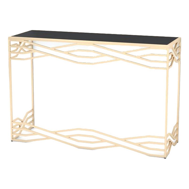 Console DKD Home Decor Verre Noir Doré Métal (120 x 40 x 80 cm)