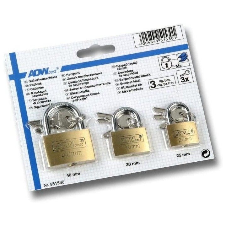 MEISTER Jeu de 3 cadenas 25-30-40 mm