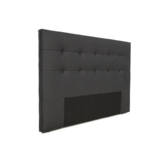 Tete de lit capitonnée ARGOS - Simili Noir - Pour couchage 140 et 160