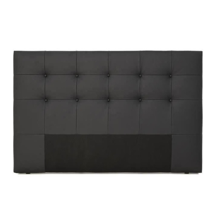Tete de lit capitonnée ARGOS - Simili Noir - Pour couchage 140 et 160