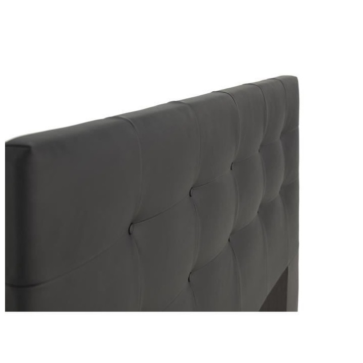 Tete de lit capitonnée ARGOS - Simili Noir - Pour couchage 140 et 160