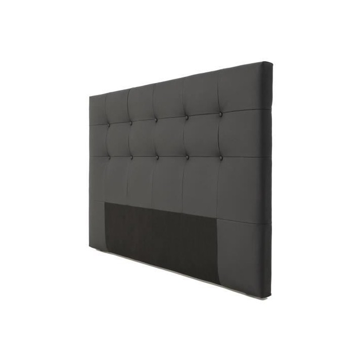 Tete de lit capitonnée ARGOS - Simili Noir - Pour couchage 140 et 160
