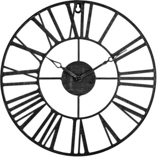 Pendule métal Vintage - Noir - Ø 36,5 cm