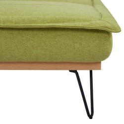 Clic-clac 2 places RICO - Tissu Vert - L 185 x P 85 x 84 cm