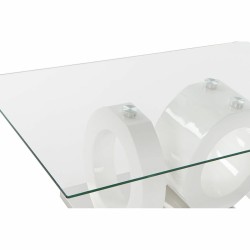 Table DKD Home Decor Verre Transparent Blanc Bois MDF (110 x 60 x 45 cm)