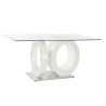 Table de Salle à Manger DKD Home Decor Verre Transparent Blanc Bois MDF (160 x 90 x 75 cm)