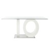 Table de Salle à Manger DKD Home Decor Verre Transparent Blanc Bois MDF (160 x 90 x 75 cm)