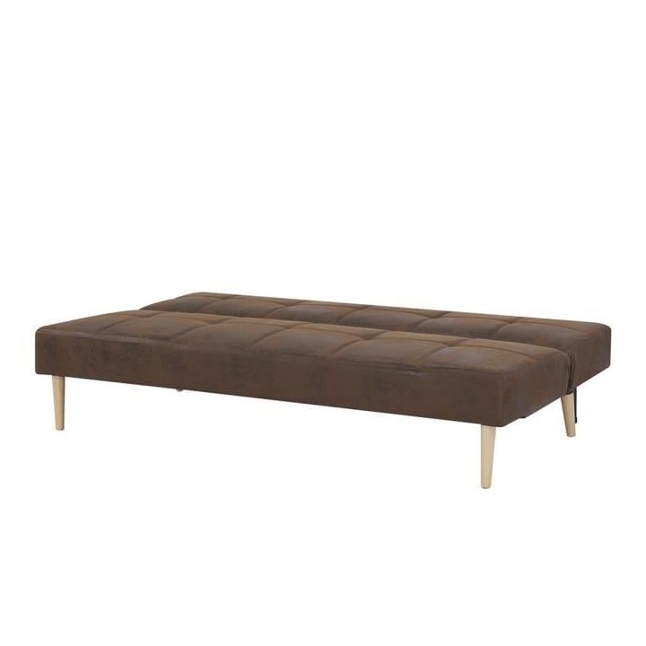 Banque convertible 2 places - Simili Marron - L 178 x P 89 x H 78 cm -