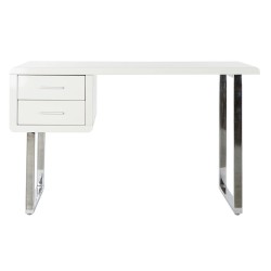 Bureau DKD Home Decor 120 x 55 x 76 cm Argenté Métal Blanc Bois MDF