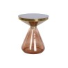 Table d'appoint DKD Home Decor 40,5 x 40,5 x 49 cm Verre Noir Doré Métal Marron