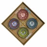 Set de sushi DKD Home Decor 34 x 34 x 6,5 cm Multicouleur Mandala Grès Oriental (12 Unités)