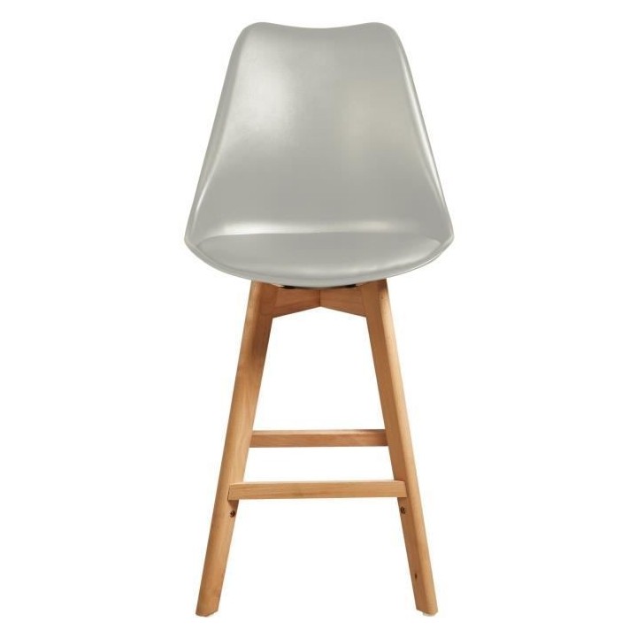 BJORN Lot de 2 tabourets de bar pieds en bois hetre massif - Revetemen