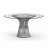 Table de Salle à Manger DKD Home Decor Transparent Argenté Acier Verre trempé 130 x 130 x 75 cm