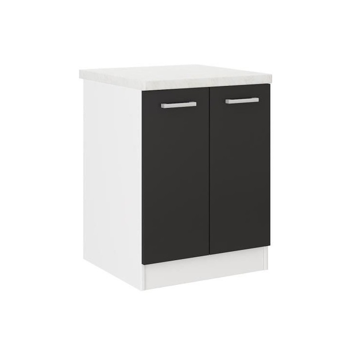ULTRA Meuble bas de cuisine L 60 cm - Noir mat